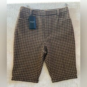 NWT Saint Laurent Wool Shorts Women Plaid FR40